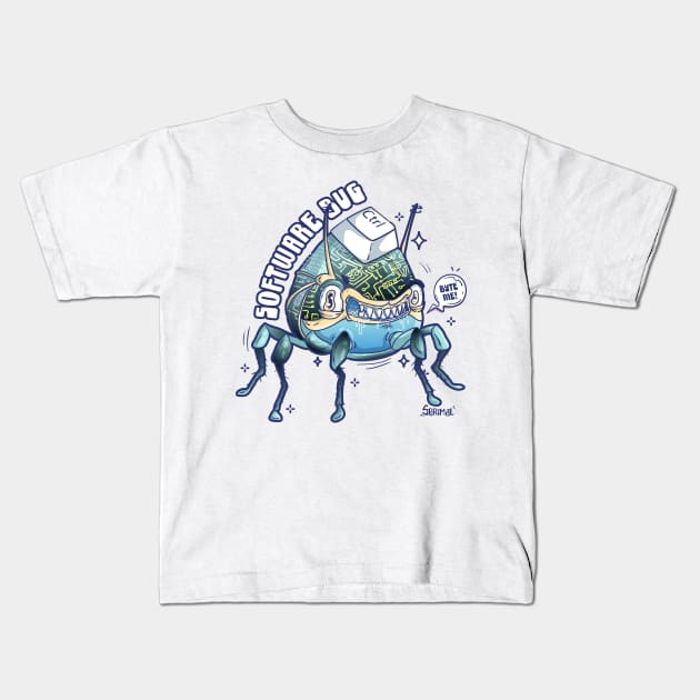 Bugs Byte - Software Bug Under Control Kids T-Shirt by SPIRIMAL